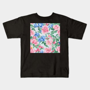 Magnolia flowers and blue forgetmenots Kids T-Shirt